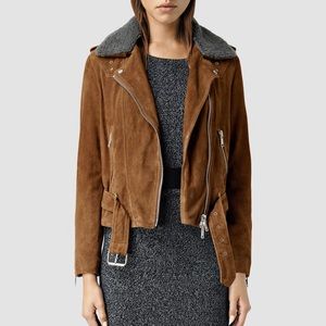 All Saints Plait Western Suede Jacket